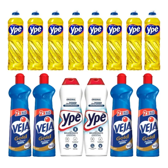 Detergente 500ml Multi Uso Veja 500ml Sapólio Cremoso 300ml