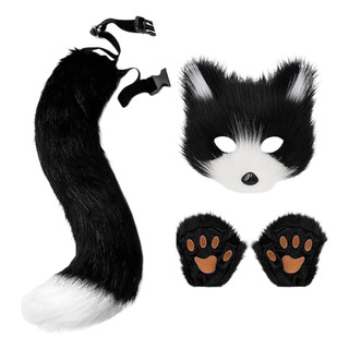 Cola Y Orejas Peludas Conjunto De Disfraz De Lobo Disfraz De Cola Y Orejas Peludas Conjunto De Disfraz De Lobo Disfraz De