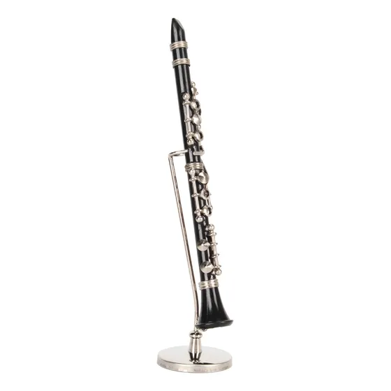 Modelo De Clarinete En Miniatura, Soporte De Juguete Y Estuc