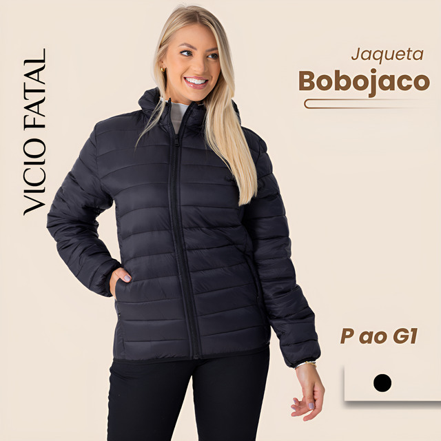Jaqueta Feminina Puffer Bobojaco Capuz Com Nylon Impermeável Jaqueta Feminina Puffer Bobojaco Capuz Com Nylon Impermeável