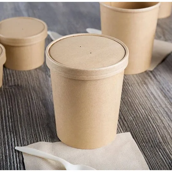 Envase Biotina Kraft 32 Onzas Helado Yogurt Sopa Tapa Kraft