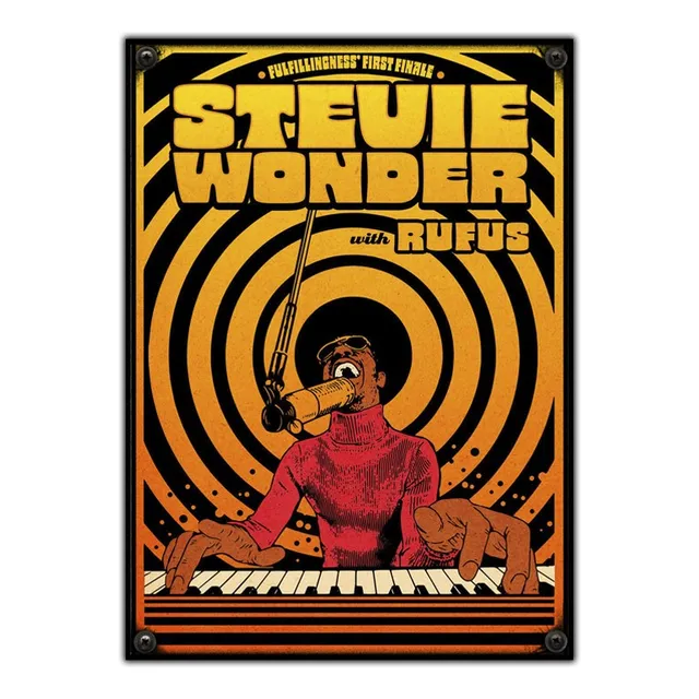 #975 - Cuadro Decorativo - Stevie Wonder Piano Funk No Chapa