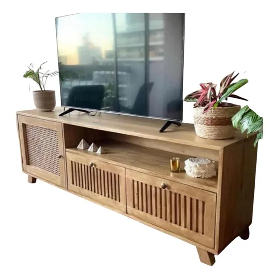 Rack Para Tv Madera Alamo Marrón Claro