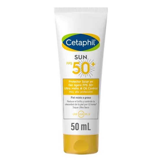Protector solar Cetaphil Sun Ultra Matte & Oil Control Sin Color 50FPS en gel 50mL
