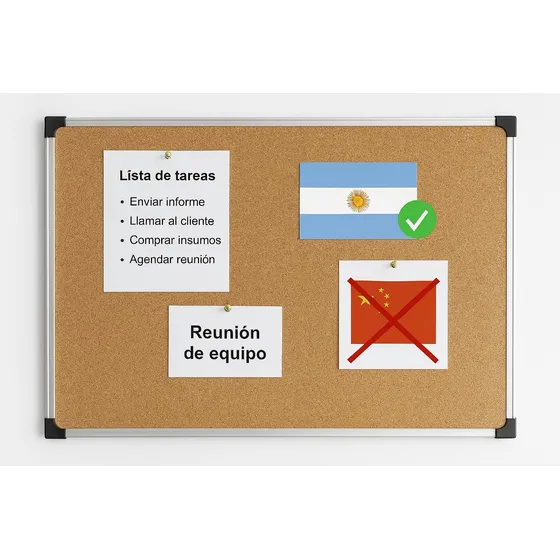 Pizarra Corcho 100x140 Con Borde Metálico