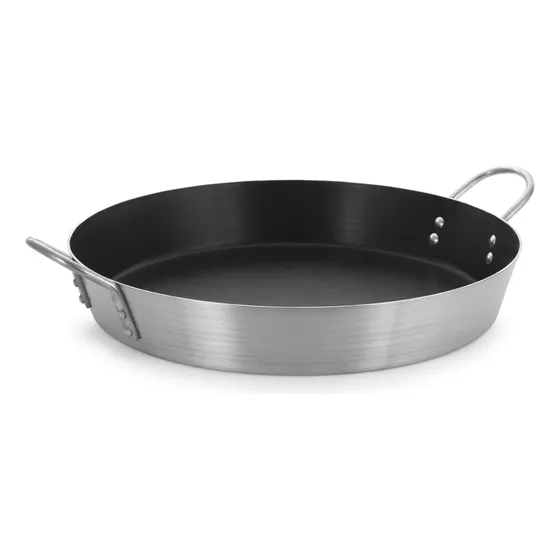 Paella Wok Antiaderente Grande Profissional 60cm 22,5 Litros Cor Cinza