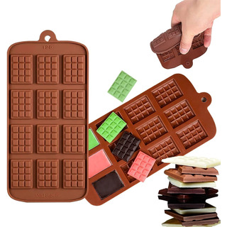 Molde Silicona 12 Mini Tabletas Barras Chocolates Repostería Molde Silicona 12 Mini Tabletas Barras Chocolates Repostería