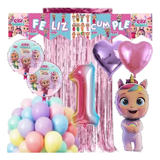 Set Combo De Globos Bebe Llorones - Cry Baby + Banderin