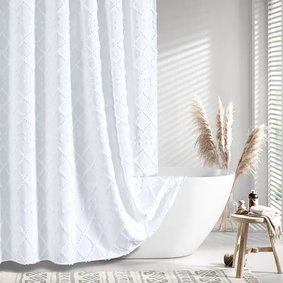 Dynamene Cortina Ducha Extra Larga 72 X 84  Largo Tela Raya
