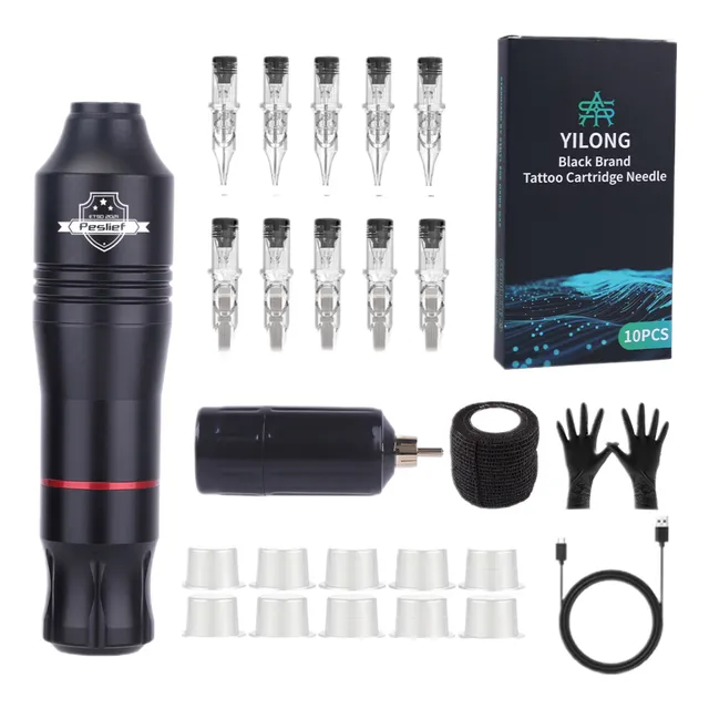 Kit Para Tatuar Maquina Rotativa Pen Tattoo Principiantes