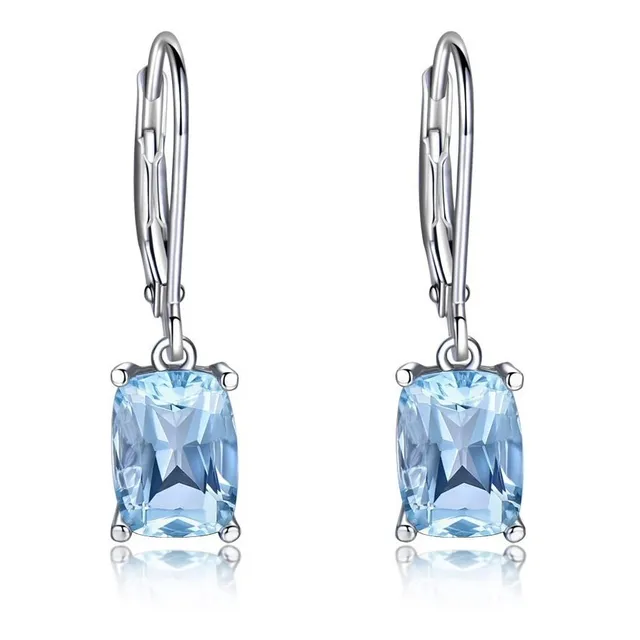 Aretes Pendientes De Plata 925 Con Gema De Topacio Tc8