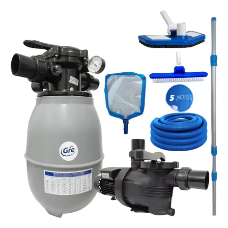 Kit Limpeza Piscinas Mangueira Cabo Aspirador Filtro E Bomba 220v
