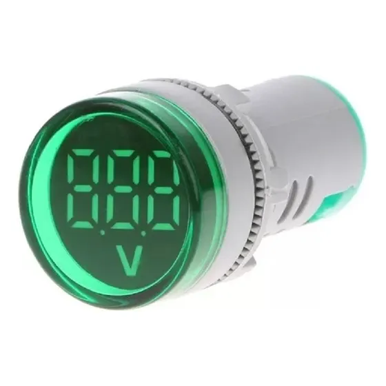 Luz Piloto Led C/indicador De Voltaje 22mm 50-500v Verde