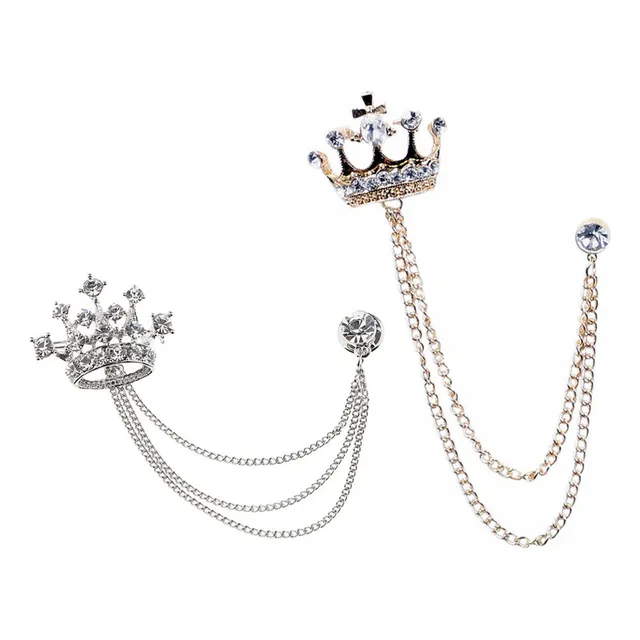 2piezas Broche De Flecos Cn Corona, Pin Para Solapa Traje