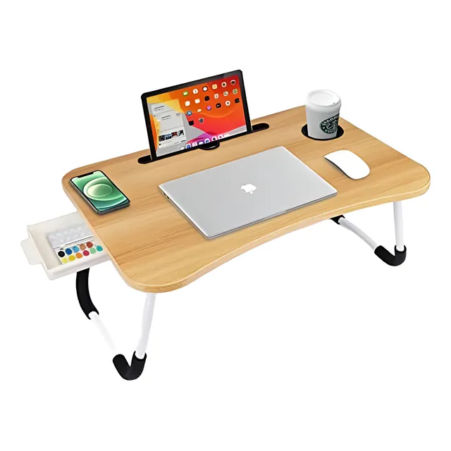 Mesa Computador Cama  Ranura Para Celular Table Y Para Vaso