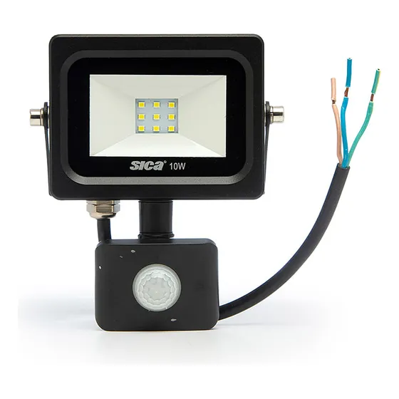 Reflector Led Sica 10w Con Sensor Movimiento Apto Exterior Color de la carcasa Negro Color de la luz Blanco frío