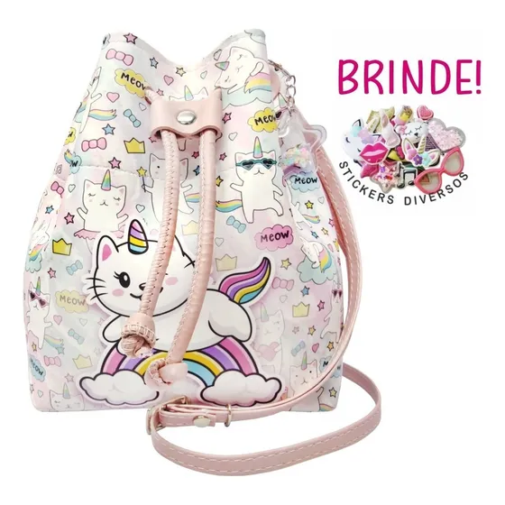 Bolsa Infantil Menina Gatinho Unicórnio, Magicc Bolsas MI-093