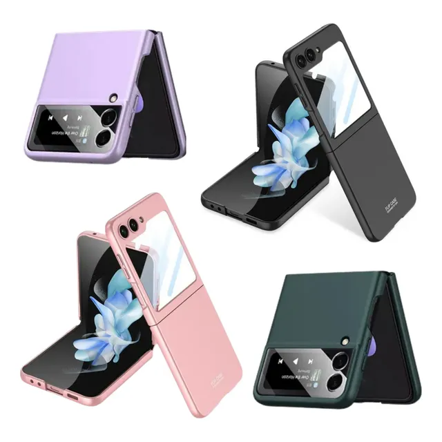 Case Estuche Carcasa Forro Funda Para Samsung Galaxy Z Flip 3 4 5 6 / Incluye Vidrio Templado Integrado Pantalla Exterior