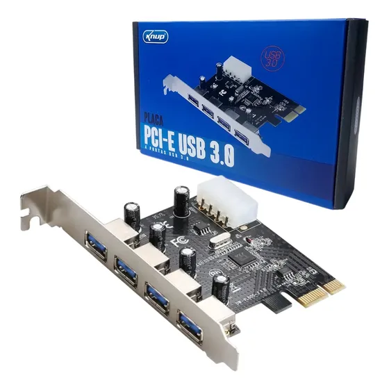 Placa Usb 3.0 Pci Express Pc Computador 4 Portas Saidas Usb