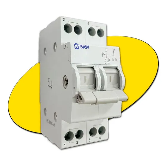 BAW SM3D2P40 llave selectora conmutadora 3 posiciones 40 amp riel din color blanco