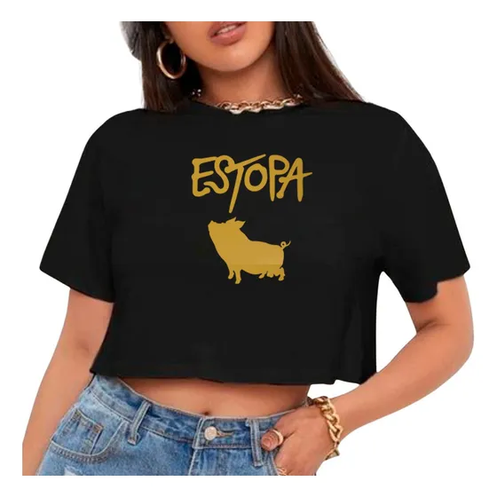 Croptop Para Damas Estampada Diseño Estopa Larga Vida