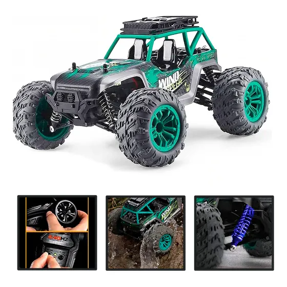 Auto Control Remoto 36km 4x4 Todo Terreno Wind 1:14 Profesional Color Azul Marca Aspor Alta Velocidad Mide 27 X 24 X 15 Cm Con Autonomia De 40 Minutos Y Alcance De Hasta 70 Metros
