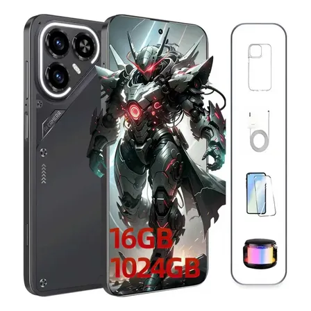 Teléfono Oferta Gama Alta Pava 7 Pro 5g 1024gb Rom 16gb Ram Dimensity 9400 6.82 Hd Cámara 108mp Batería 8000mah Android 15 Desbloqueado Bocina Negro