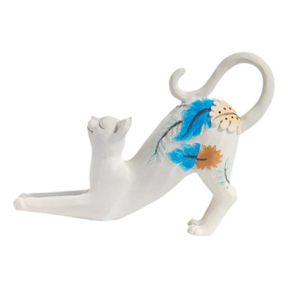 . Estatua De Gato Que Se Estira Escultura De Resina Obra De . Estatua De Gato Que Se Estira Escultura De Resina Obra De
