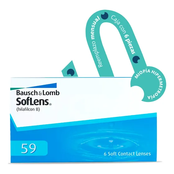 Lentes De Contacto Bausch & Lomb Soflens 59 Graduados 6 Pzas