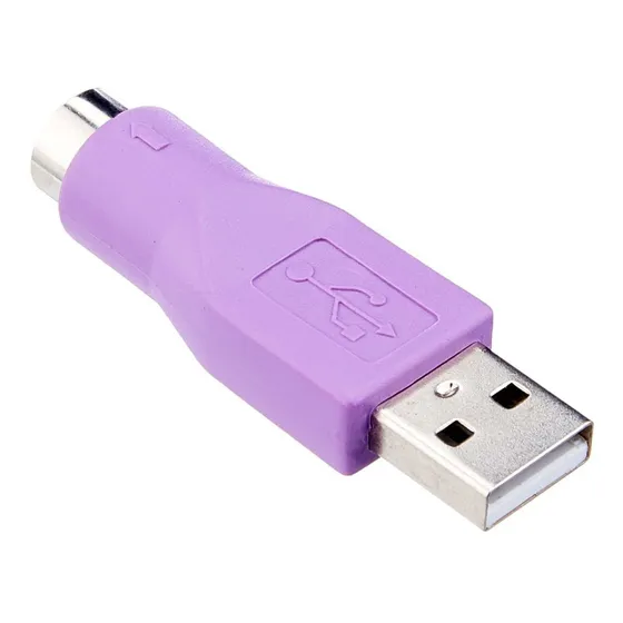 Adaptador Teclado Ps 2 Usb Repuesto Purpura