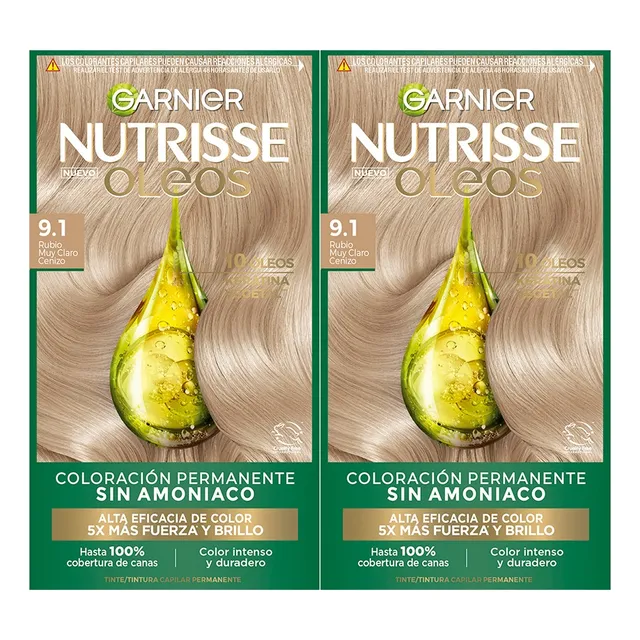 Pack De 2 Tintes Permanente Garnier Nutrisse Oleos