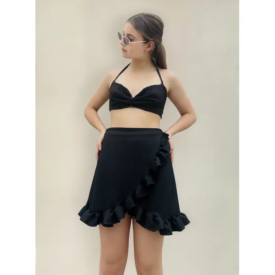 Conjunto Pollera Falda Pareo Y Top