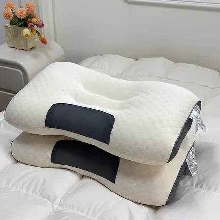 Kit 2 Almofadas Pescoço Ergonômica Massagem Spa 3d Favo Algo Branco