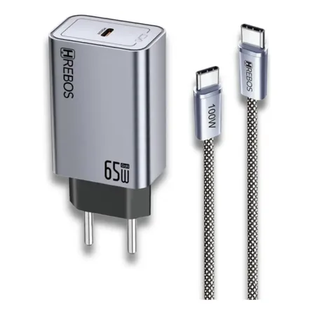 Carregador Usb-c 65w Pd Para Notebook Macbook Celular + Cabo Preto