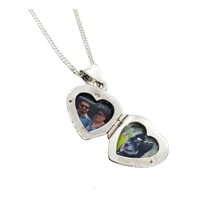 Relicario Guardapelo Collar Cadena Dije Foto Mujer Amor Plat