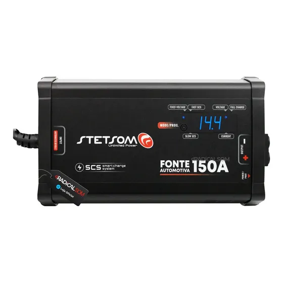 Fonte Carregador STETSOM 150A Amperes Som Automotivo Para Caixa Bob Som Carro Paredão 12v Bivolt Carregador Partida Bateria Bancada Teste Alimentação Fita Led câmera CFTV Dynamic Smart Cooler