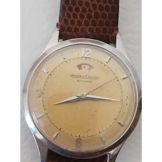 Reloj Jaeger Lecoultre Powermatic Automático, Martillo 50's Bordó Plateado Beige