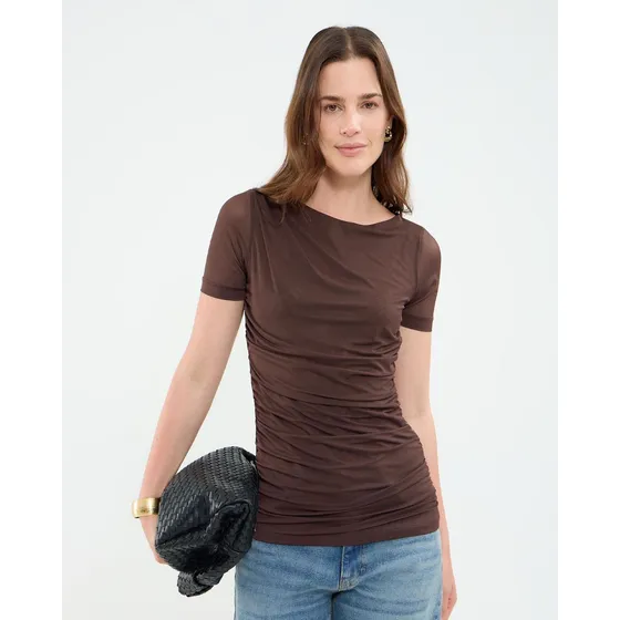 Camiseta De Mujer Manga Corta Patprimo Color Café #30093758
