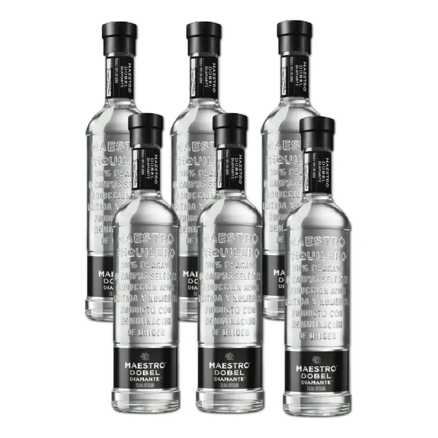 6 Tequila Maestro Dobel Cristalino 700 Ml