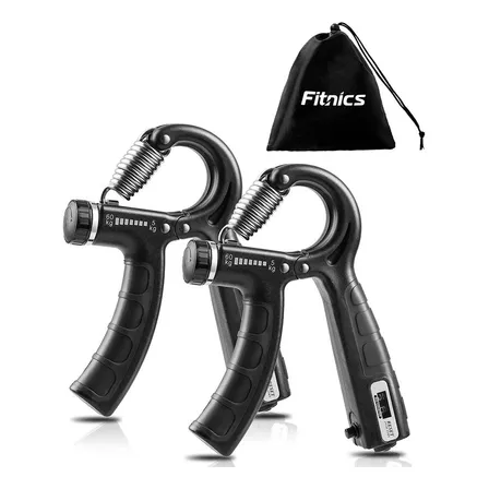 Hand Grip Ejercitador de Manos Fitnics Ajustable 5 a 60 Kg Color Negro