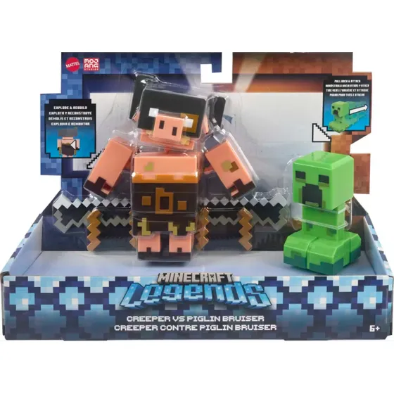 Mattel Minecraft Creeper Vs. Piglin Bruiser Figuras