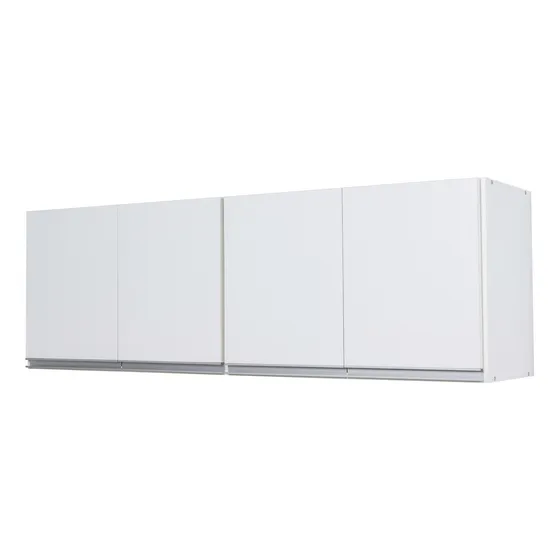 Alacena 1,40 Con Perfil Aluminio J Línea Arco Color Blanco