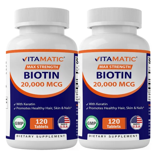 Biotin Alta Potencia De 20,000 Cabello Piel Uñas Saludables