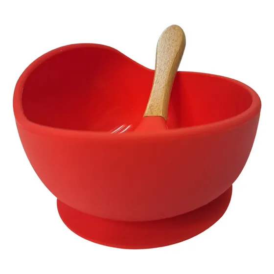 Plato Bol Con Cuchara  Para Bebe De Silicón Antideslizante