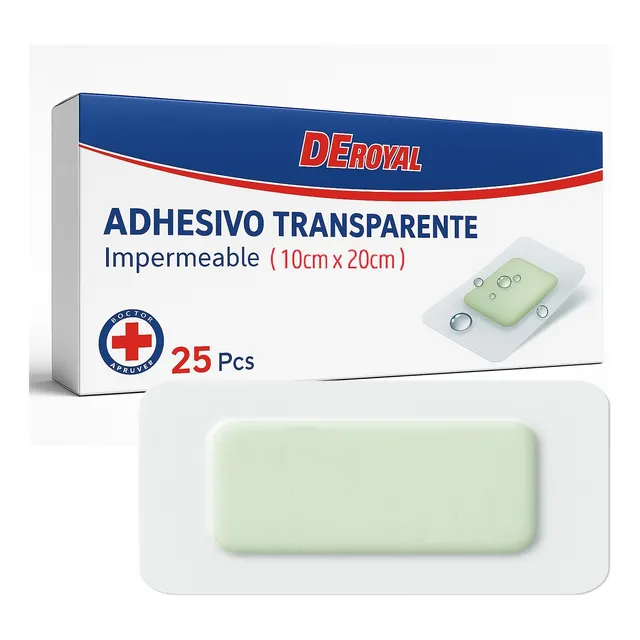 Apósito Transparente 10x20cm 25 Unids Estéril Herida Curas