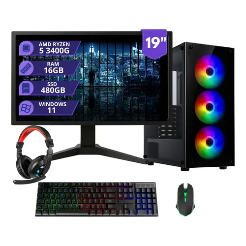 Pc Gamer Completo Amd Ryzen 5 8500g 16gb Ddr5 Ssd 480gb 500w 16 Gb