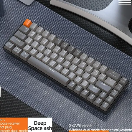 Teclado Mecánico Inalámbrico 60% K68 2.4g Y Bluetooth Dark Grey Inglés Us