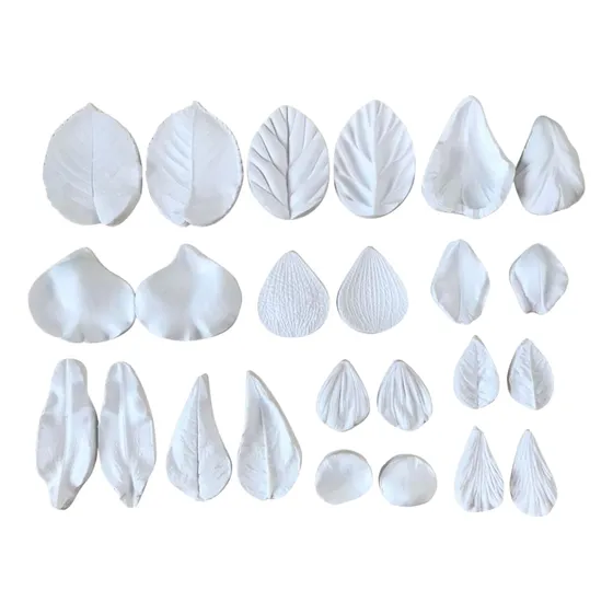 Molde De Silicone Pétalas/folhas 3d Lote Biscuit Confeitaria
