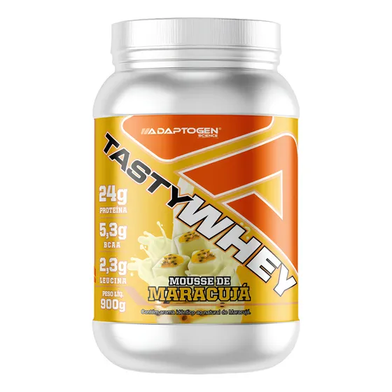 Whey 3w Tasty Whey Adaptogen Gourmet 900g - 24 De Proteinas Sabor Mousse Maracujá