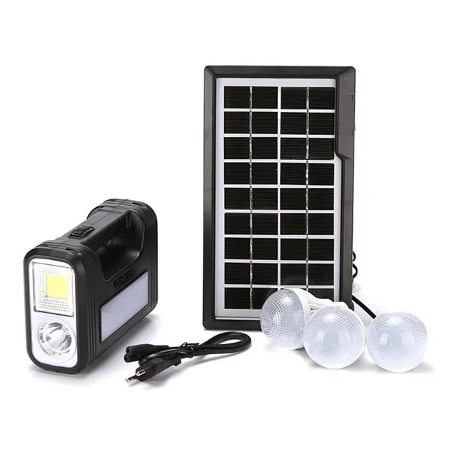Kit Iluminación Recargable C/batería Panel Solar Garageimpo